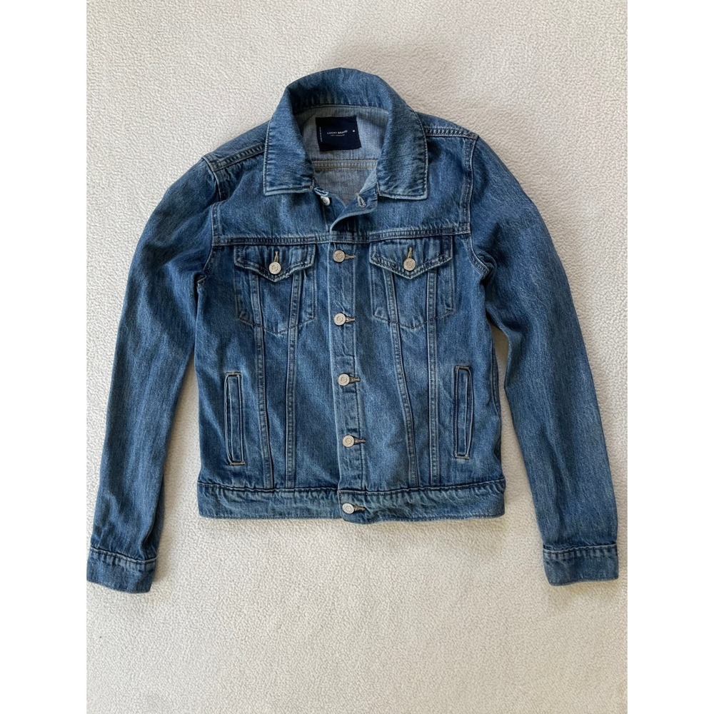 Lucky Brand Womens Medium Tomboy Trucker Jacket Blue Denim 7WD11489